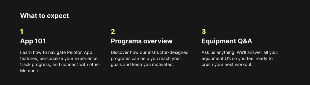Peloton Warm Up event website.